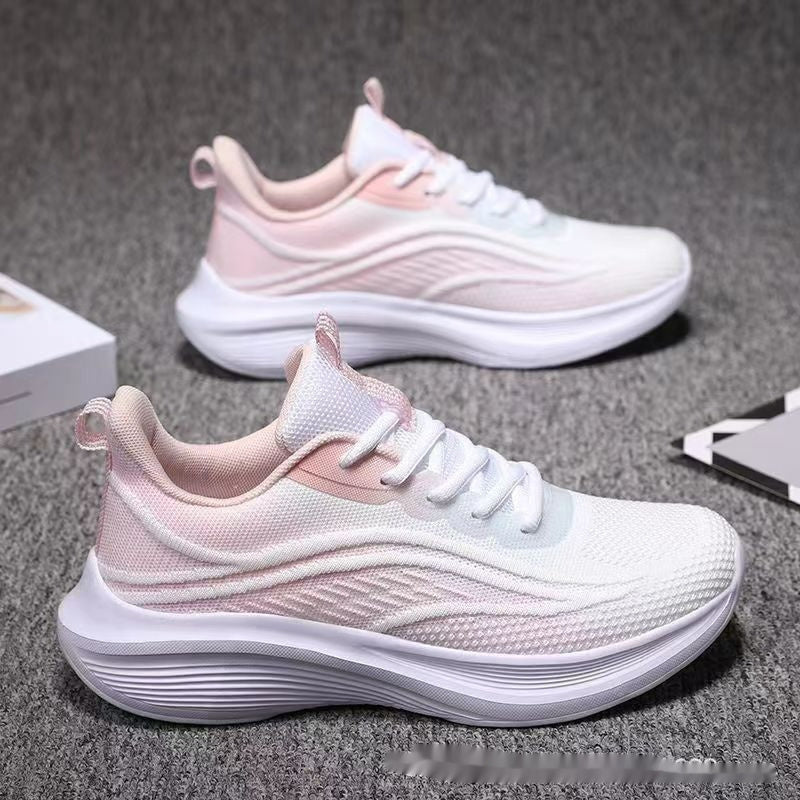 Light Mesh Breathable All-match Anti-skid Shock Absorption Soft Bottom Running Shoes