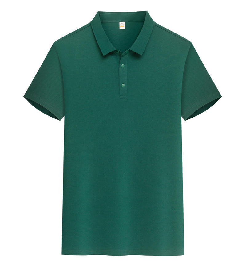 Male Solid Color Lapel Short-sleeved Advertising T-shirt