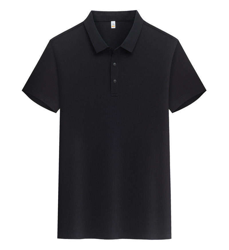 Male Solid Color Lapel Short-sleeved Advertising T-shirt