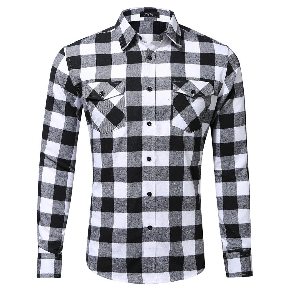 European And American Cotton Fleece Plaid Jacket