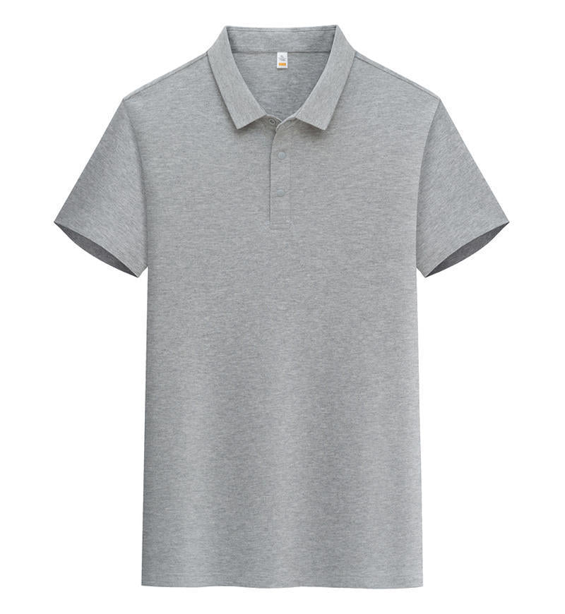 Male Solid Color Lapel Short-sleeved Advertising T-shirt