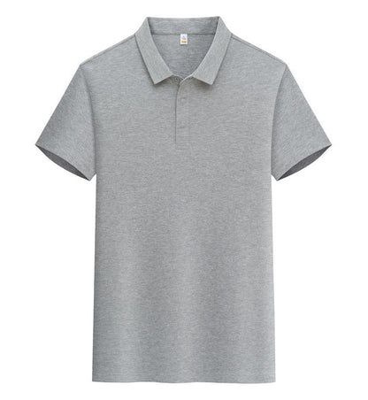 Male Solid Color Lapel Short-sleeved Advertising T-shirt