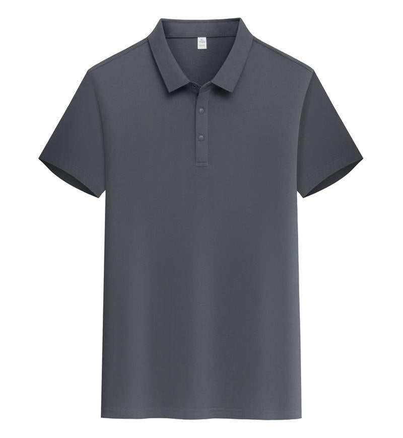 Male Solid Color Lapel Short-sleeved Advertising T-shirt