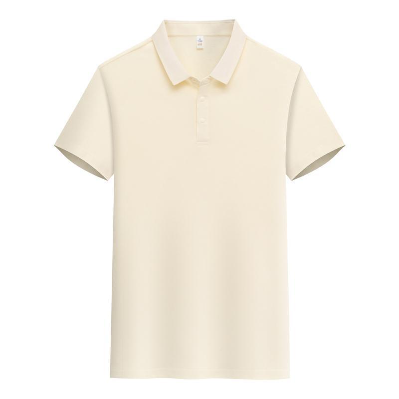 Male Solid Color Lapel Short-sleeved Advertising T-shirt