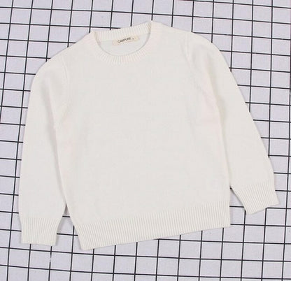 New  Baby Boys Girls Sweater Kids Pullover Solid Color Cotton