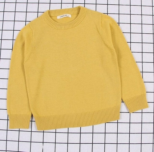 New  Baby Boys Girls Sweater Kids Pullover Solid Color Cotton