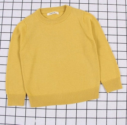 New  Baby Boys Girls Sweater Kids Pullover Solid Color Cotton