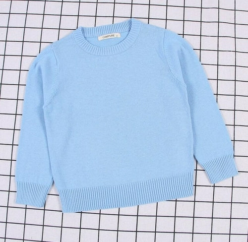 New  Baby Boys Girls Sweater Kids Pullover Solid Color Cotton