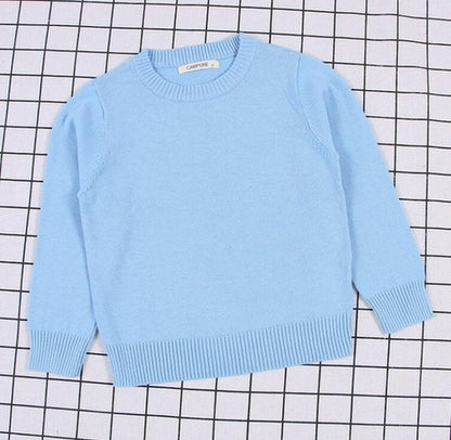 New  Baby Boys Girls Sweater Kids Pullover Solid Color Cotton