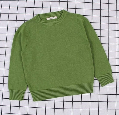 New  Baby Boys Girls Sweater Kids Pullover Solid Color Cotton