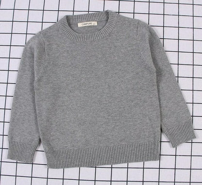 New  Baby Boys Girls Sweater Kids Pullover Solid Color Cotton
