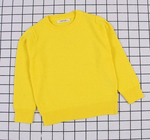New  Baby Boys Girls Sweater Kids Pullover Solid Color Cotton