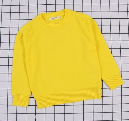New  Baby Boys Girls Sweater Kids Pullover Solid Color Cotton
