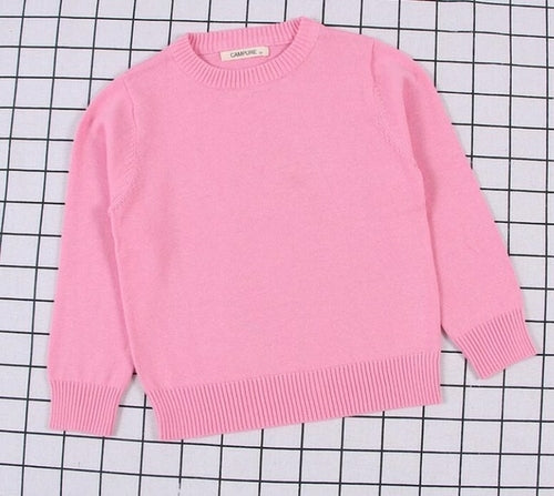 New  Baby Boys Girls Sweater Kids Pullover Solid Color Cotton