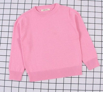 New  Baby Boys Girls Sweater Kids Pullover Solid Color Cotton
