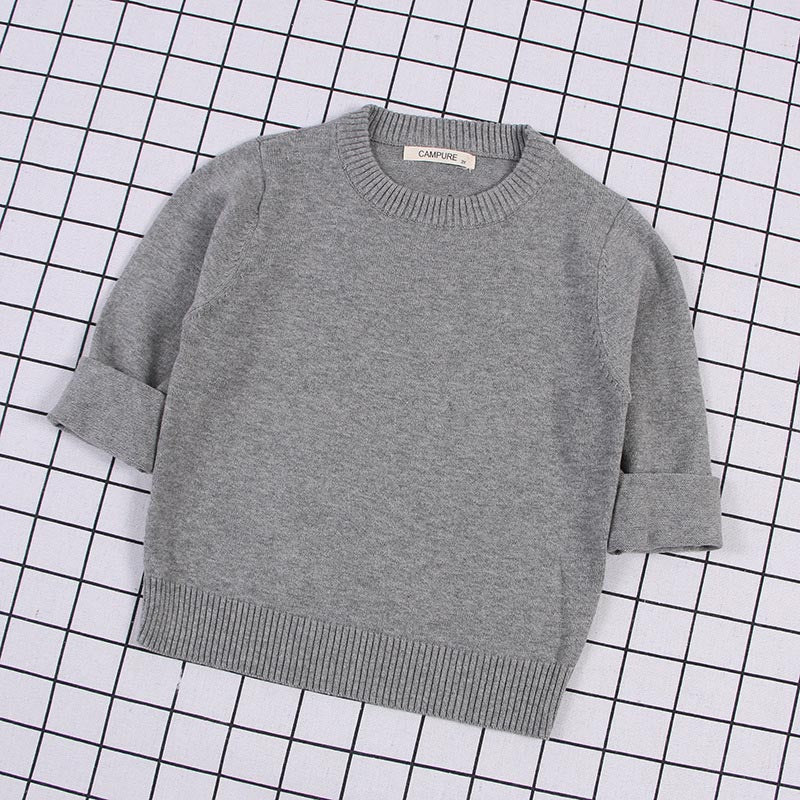New  Baby Boys Girls Sweater Kids Pullover Solid Color Cotton