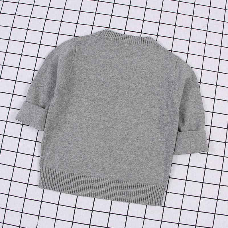 New  Baby Boys Girls Sweater Kids Pullover Solid Color Cotton