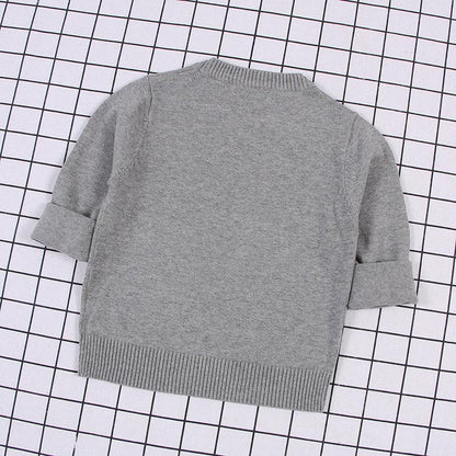 New  Baby Boys Girls Sweater Kids Pullover Solid Color Cotton