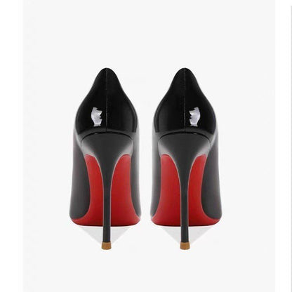 Women's Pointed Low-cut Patent Leather High Heels