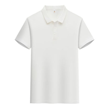 Male Solid Color Lapel Short-sleeved Advertising T-shirt