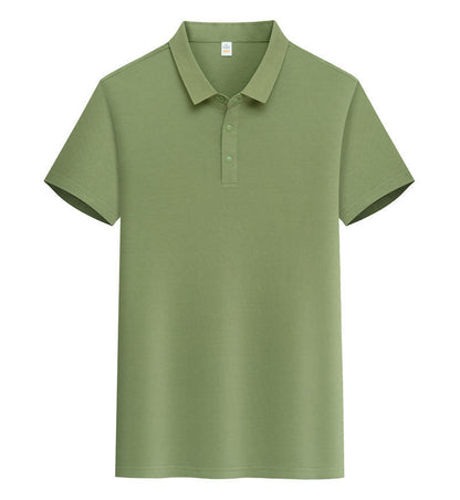 Male Solid Color Lapel Short-sleeved Advertising T-shirt